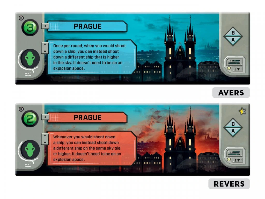 Under Falling Skies Solo Dice Board Game Prague Promo