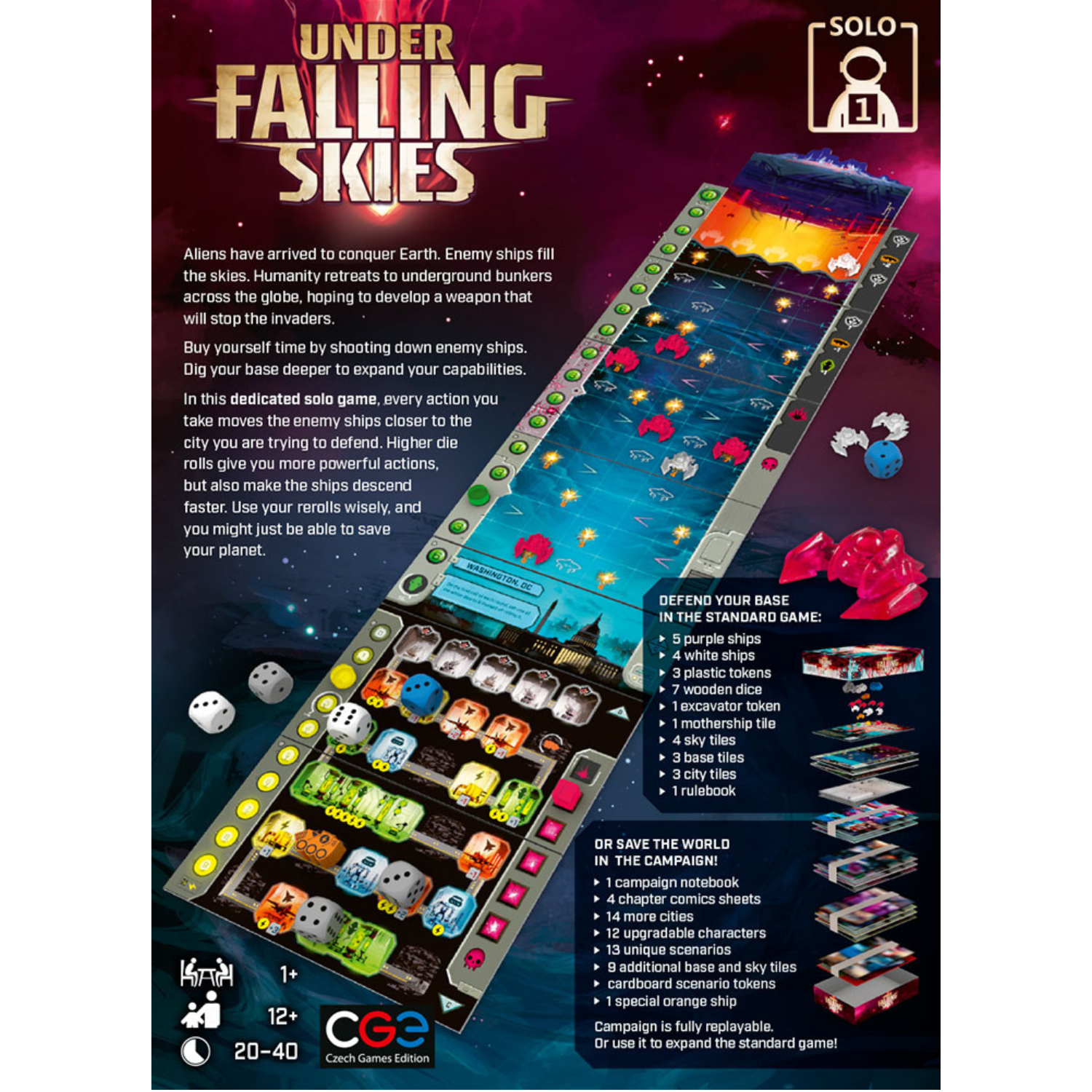 Under Falling Skies Solo Dice Strategy Game